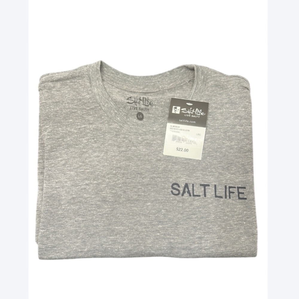 Salt Life Gray Graphic Tee Men’s Large | Beach Fishing Shirt NWT